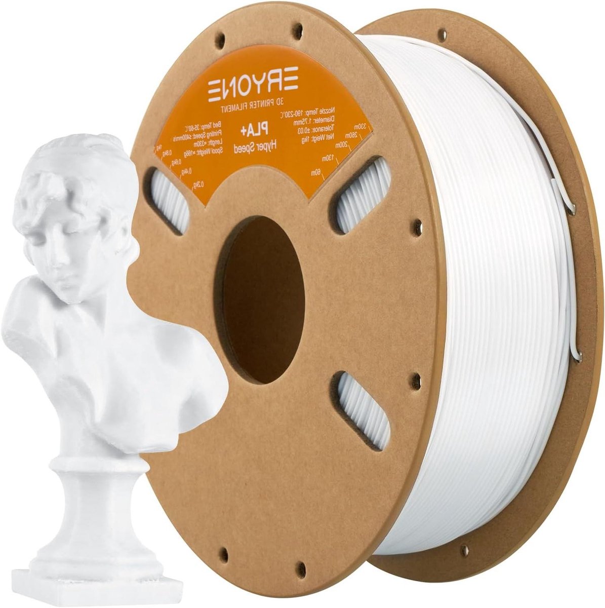 3D Print Filament - PLA Plus - Snel Printen - Hoge Snelheid - 1kg Spoel - Wit