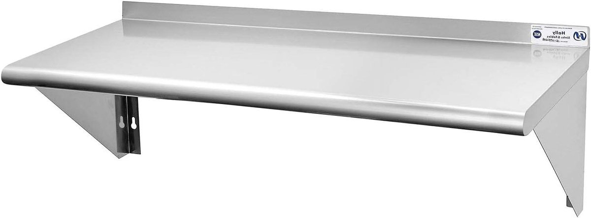 Roestvrijstalen Plank - Drijvend Rek - Keuken Opslag - Zware Belasting - 14x48 Inch - Zilver