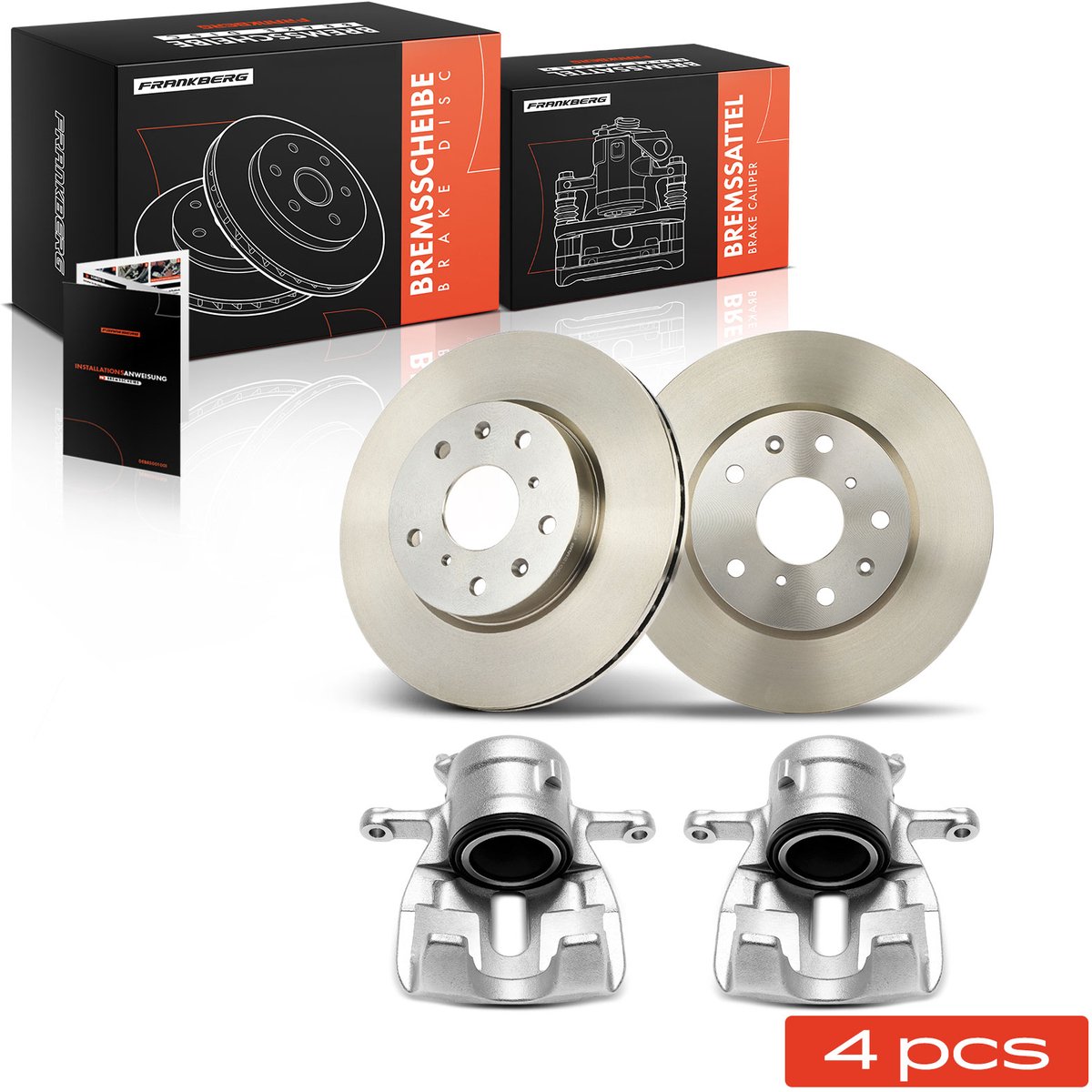Frankberg 2x Remklauw+2x Remmen Voor voor Fiat Sedici Suzuki SX4