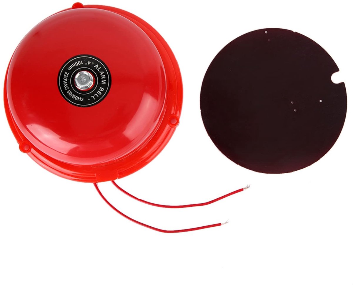 Store_9 - Brandbeveiliging - Luide vuurklok - 100 dB - 4 inch bel - Elektrische deurbel - Brandalarm - Geschikt voor school en fabriek