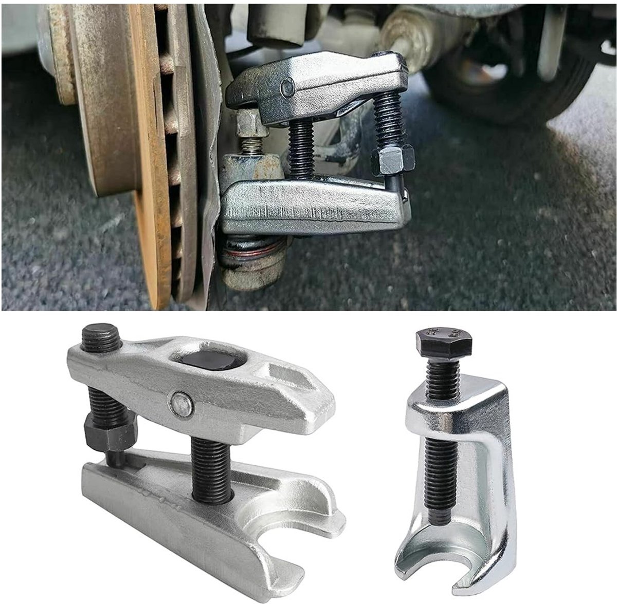 SPHProducts - Kogelgewrichttrekker - Kogelgewrichtaftrekker - Multifunctioneel gereedschap - Zilver - Voor auto en vrachtwagen - Voor reparatie - 2 st