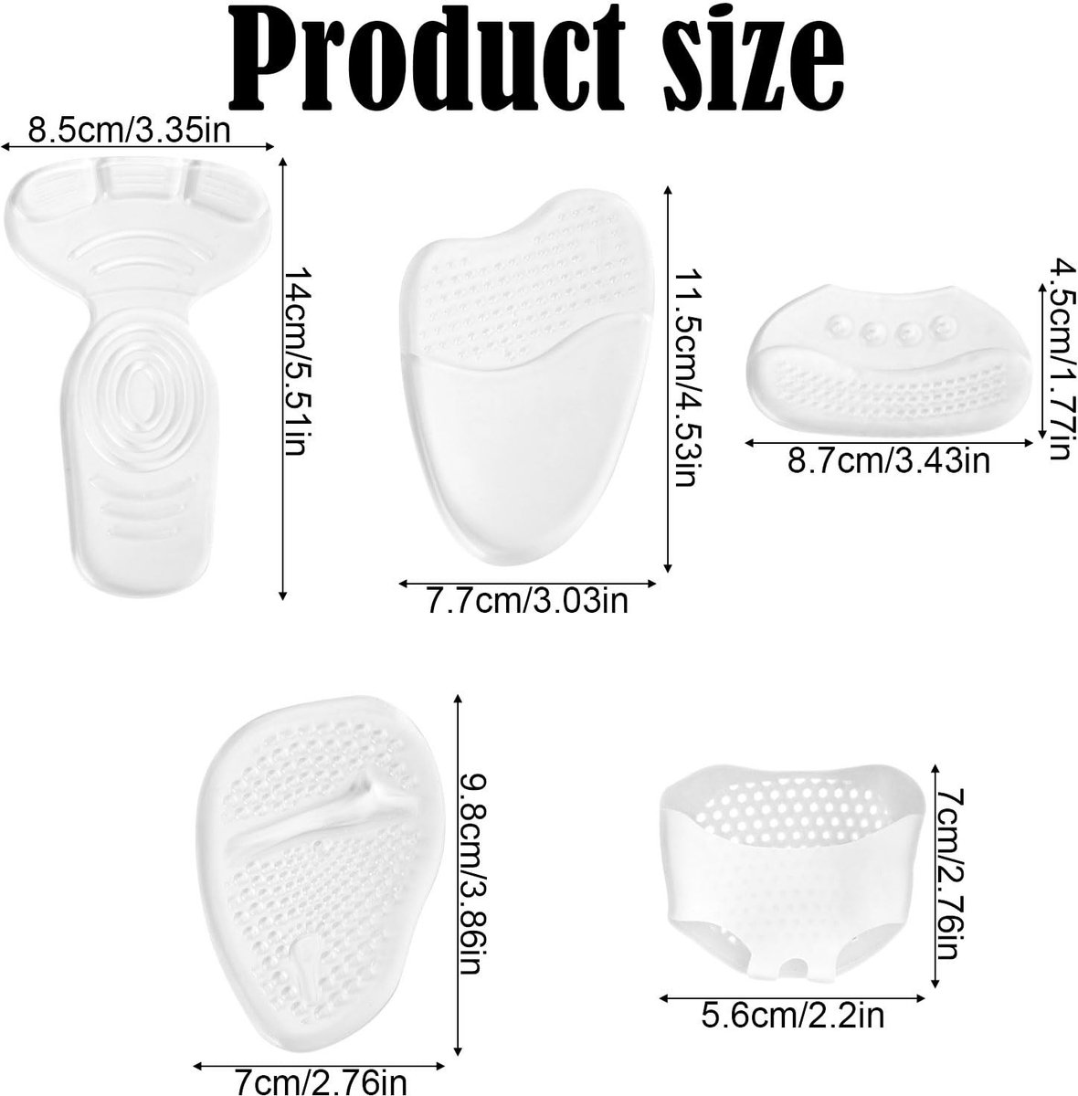 aladdien - Comfort Pads High Heels - Gel Heel Insoles - Transparante Kussentjes - Voor Te Grote Schoenen - Non-slip Inlegzolen - Geschikt voor Vrouw..