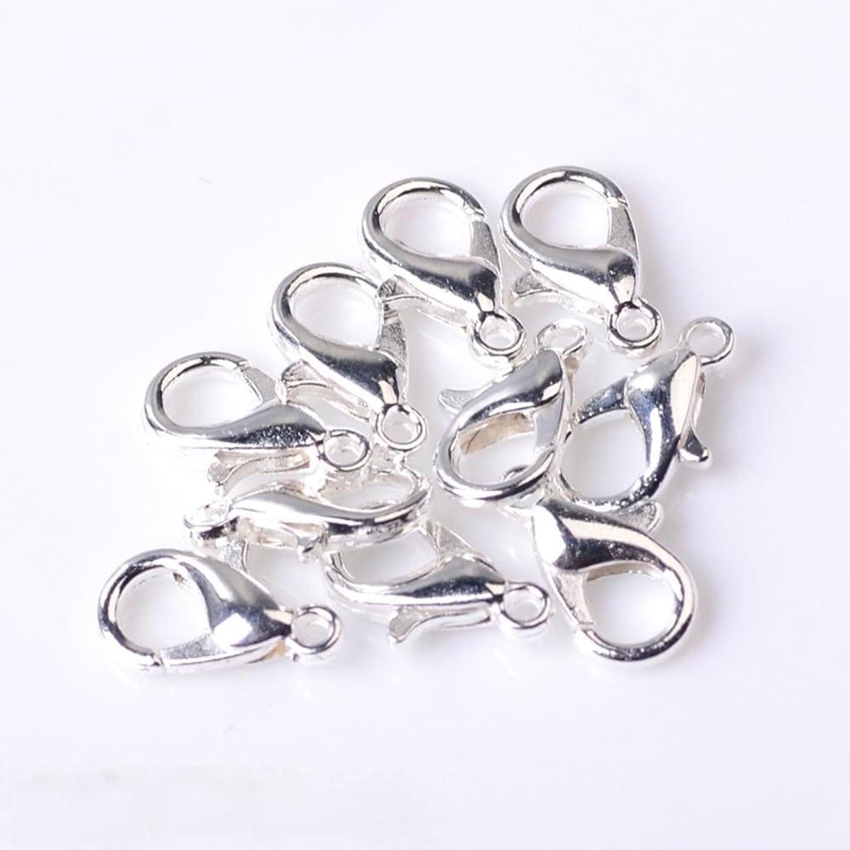 Karabijnhaken Sluitingen - Sieraden Onderdelen - Sieraden Maken - Flexibele Rotatie - 200 Stuks - Zilver
