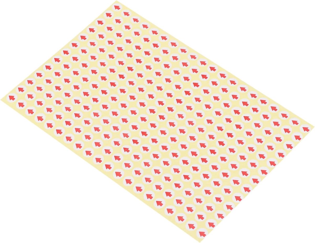 Kleine Pijl Stickers - 0.3" Dia - Zelfklevende Ronde Product Inspectie Defect Indicator - Industrieel Werk - Rood