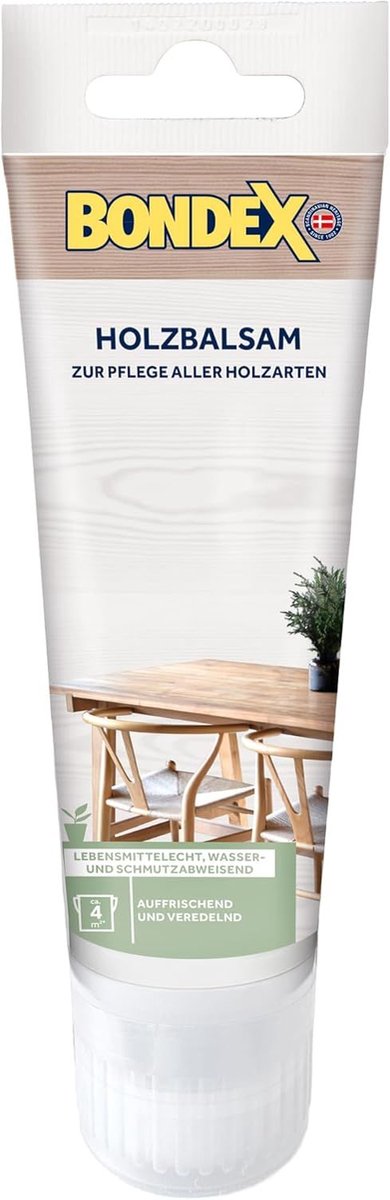Bondex houtbalsem, kleurloos, 100 ml, bijenwas houtverzorging, kleurloze en geurloze houtpolish, was voor alle houtsoorten