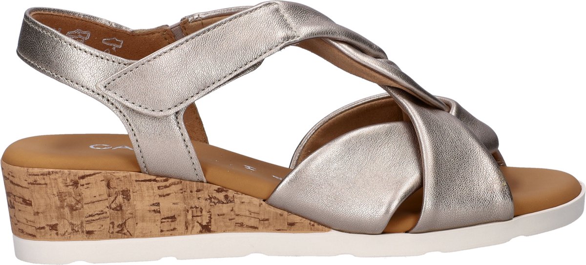 Gabor 761 Sandalen Met Sleehak Dames Zilverkleurig