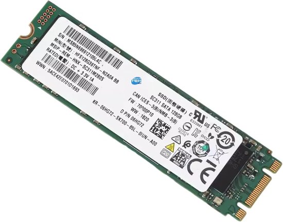Interne SSD - Solid State Disk - Snelle Data Opslag - M.2 NGFF Formaat - 128 GB - Groen van Merkloos — afbeelding 2