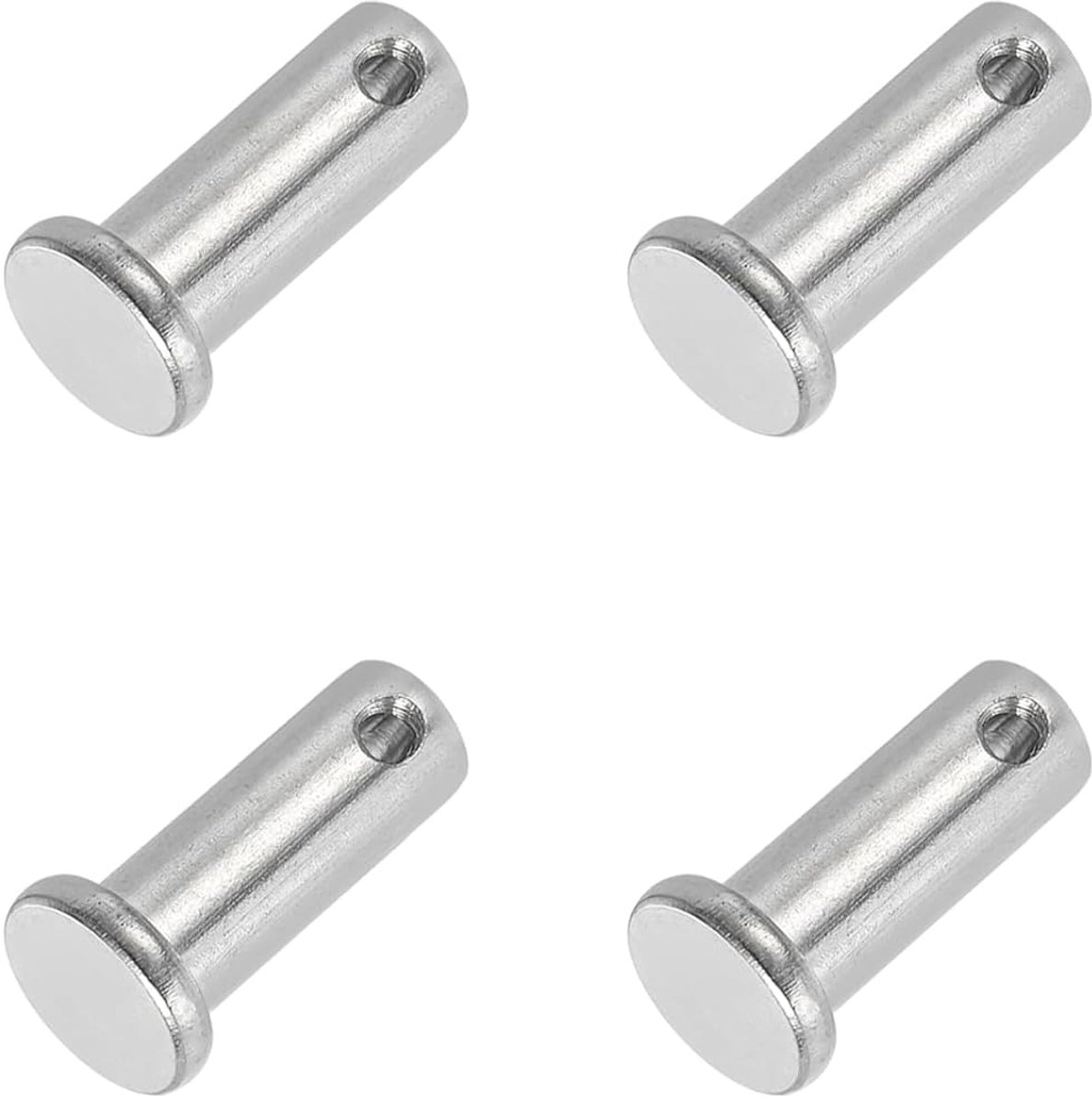 10x25mm Single Eyelets - 4pcs 304 Stainless Steel Flat Head - Tow Bar Spindle Lock System - Hinge Bevestiging - Zilver