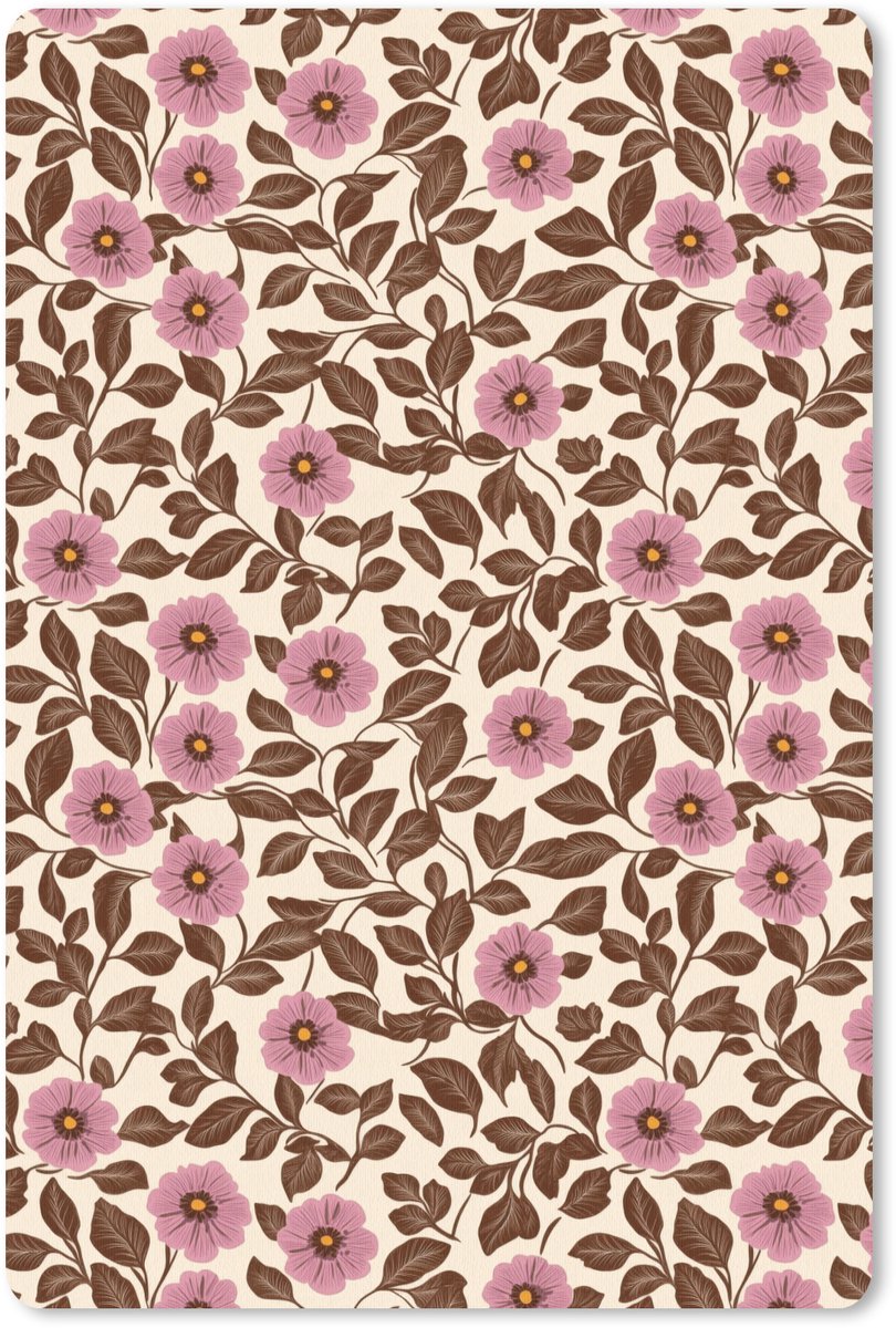 Muismat 13x20 cm - Mousepad Bloemen - Bladeren - Kleurrijk - Muismatten