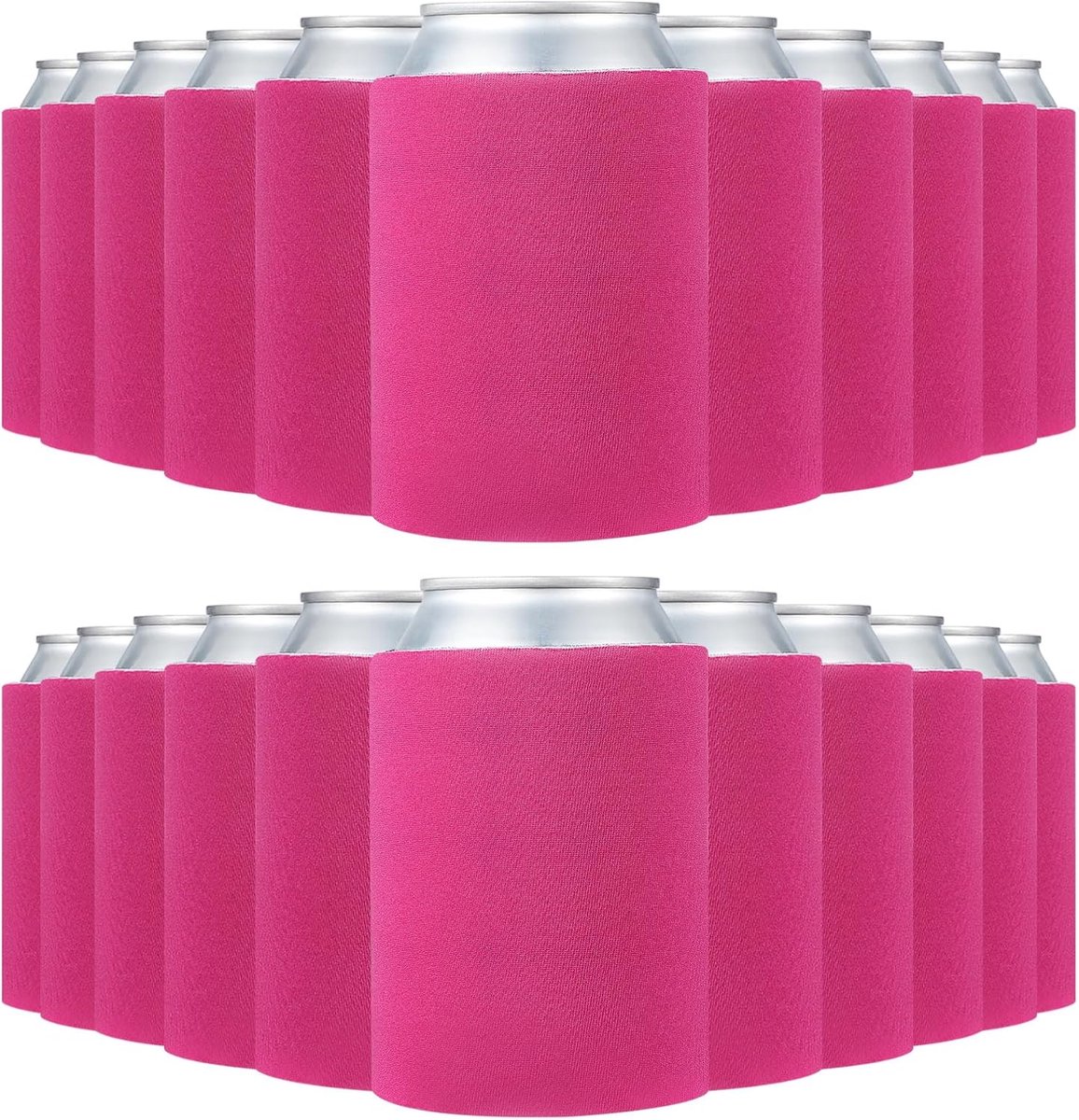 Blank Beer Can Cooling Covers - 100 Pcs - Solid Bulk Foldable Insulated Foam Can Cover voor 10 oz Flessen - Bruiloft - Feesten - HTV Sublimatie - Roze Rood