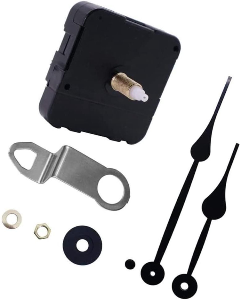 Klok Beweging Set - Reparatiedelen Klok - Klok Maken - Lange As - 23mm Schacht - Zwart