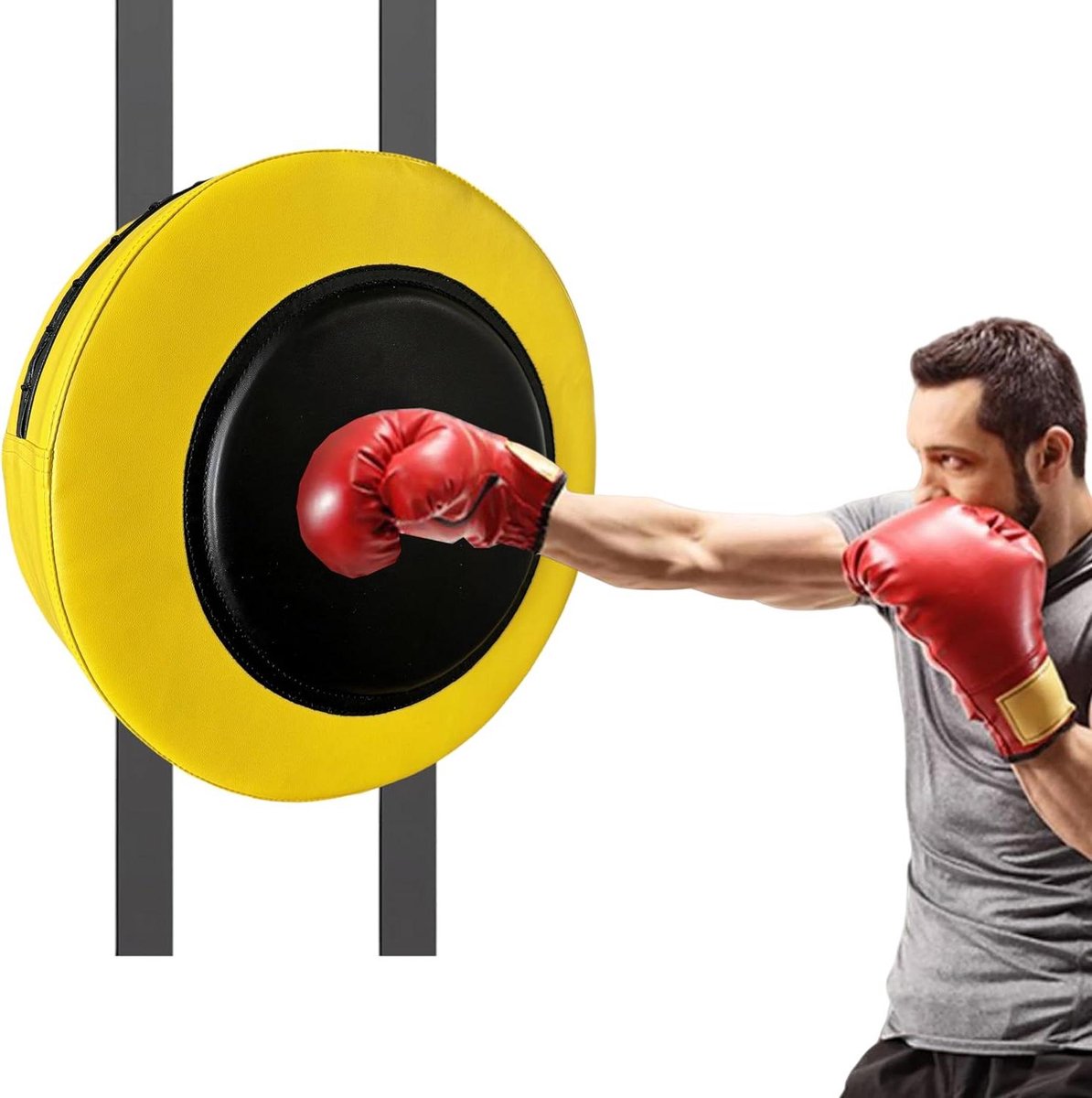 Boksmachine aan muur - Boksdoel Workout - Thuis Boksen Oefenen - Zonder Boren Monteren - 60 cm Verstelbaar
