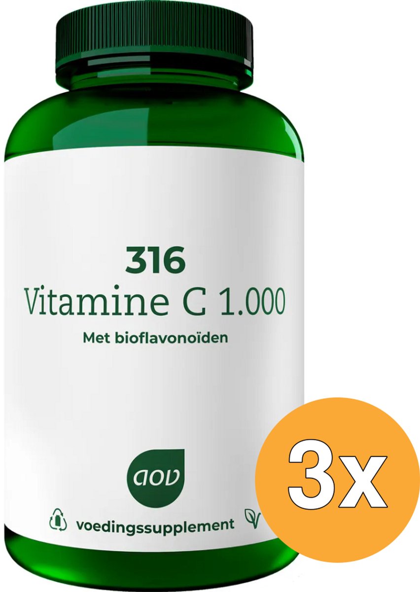 3x AOV 316 Vitamine C 1000mg (180 tabletten)