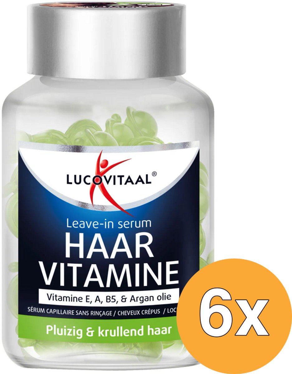 6x Lucovitaal Leave-in Serum Vitamine - Krullend Haar (25 twist capsules)