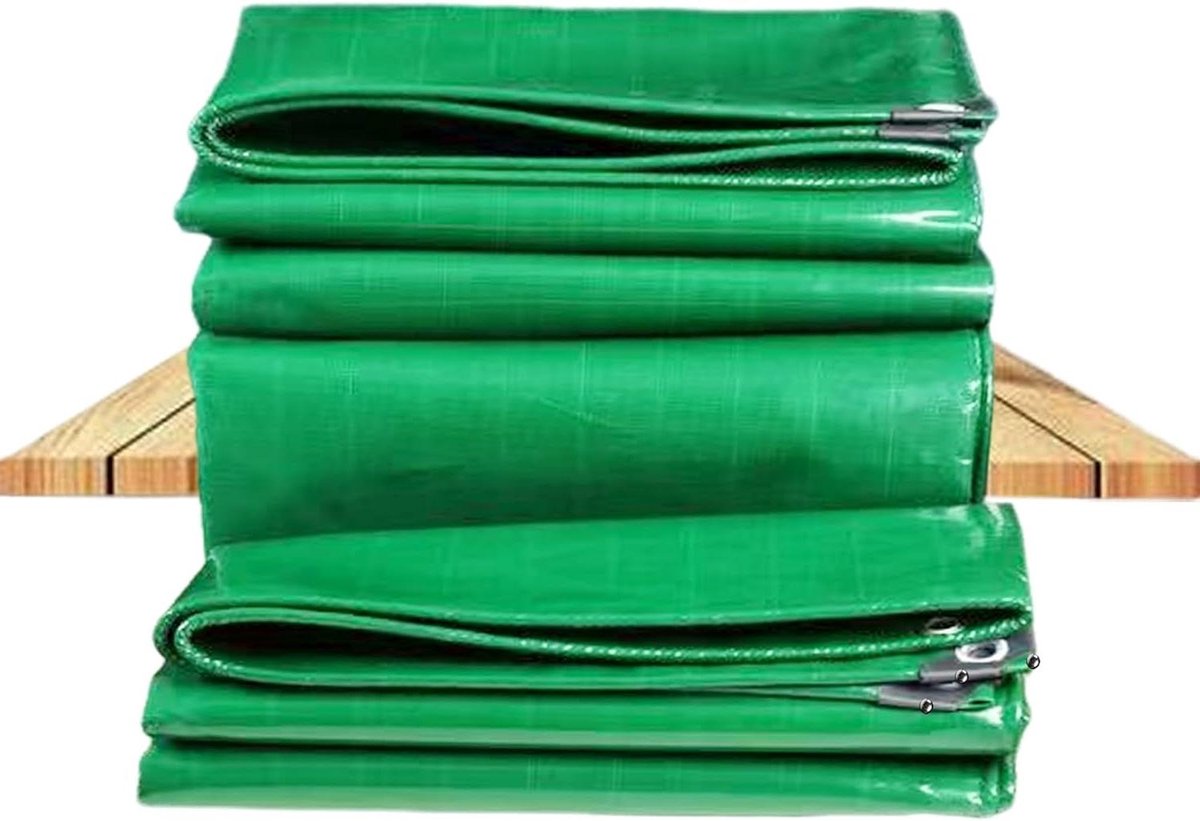 Waterdicht Zeildoek - Zwaar Materiaal - Alles Beschermen - Versterkte Randen Ogen - 2x6.5 Meter - Groen