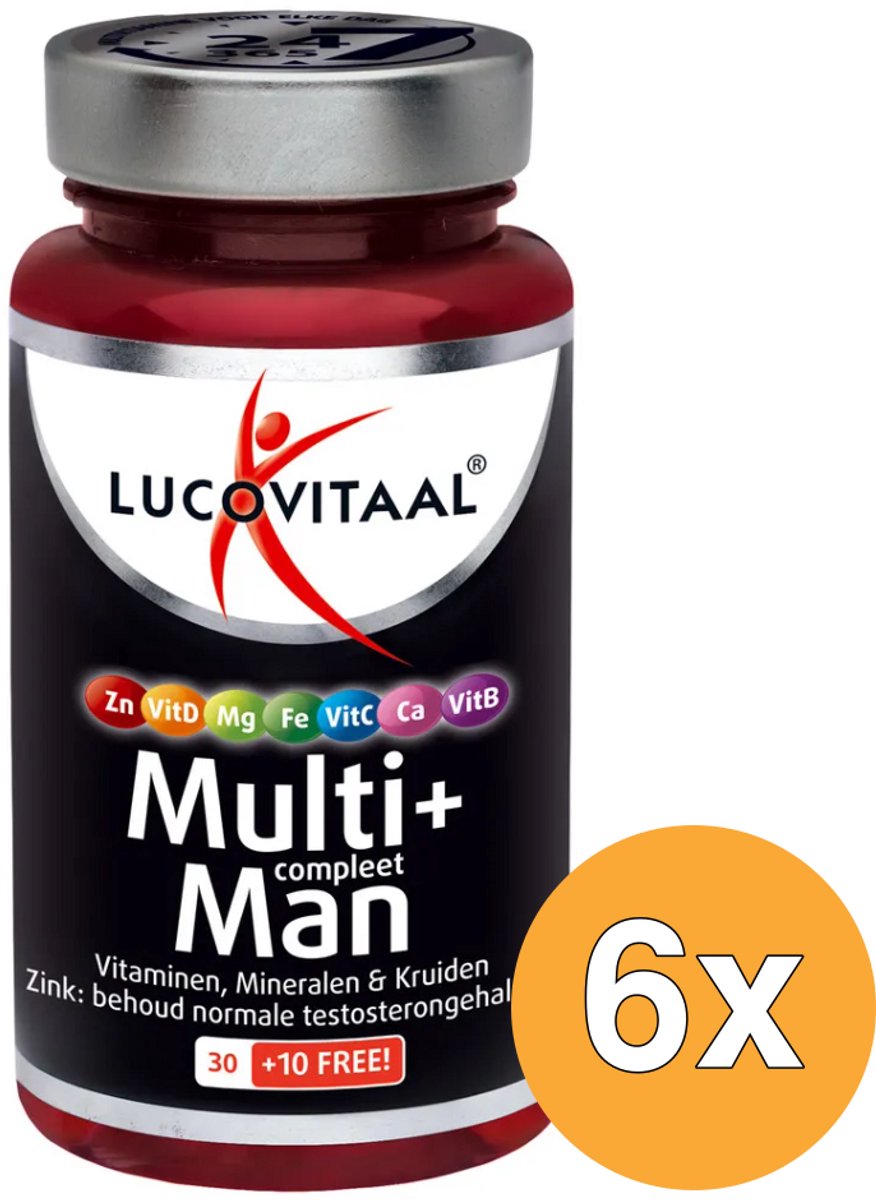 6x Lucovitaal Multi+ Compleet Man (40 tabletten)
