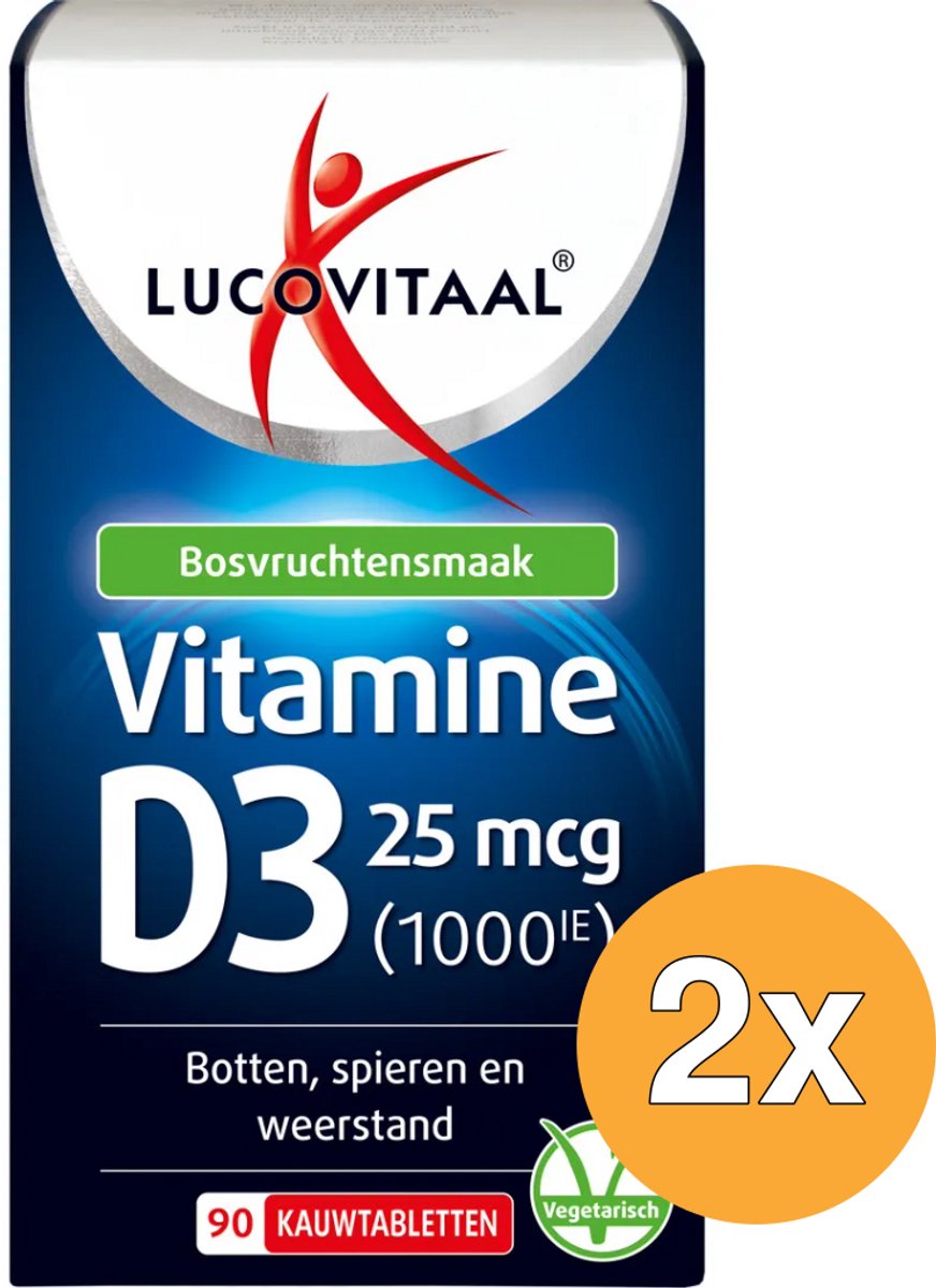2x Lucovitaal D3 25mcg (90 kauwtabletten)