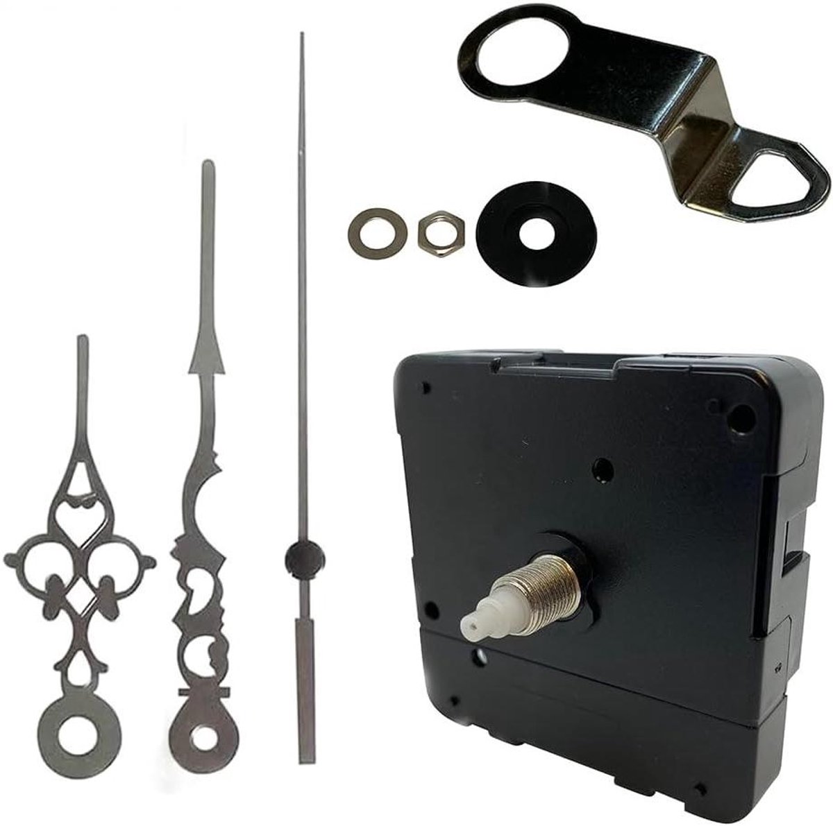 Klok uurwerk reparatie - Quartz mechanisme - Klok zelf maken - Niet-tikkende veegbeweging - 98mm zilver - Zilver