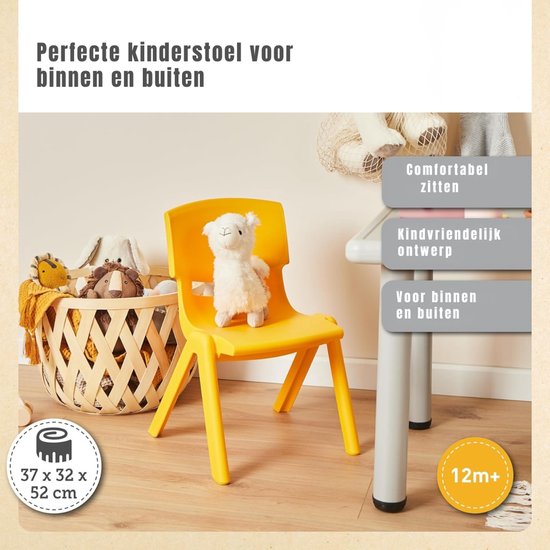 Quvo® Peuterstoel - Kinderstoel - Peuter Stoel - tot 80 kg - Geel - 34cm x 36cm x 51cm van quvo — afbeelding 3