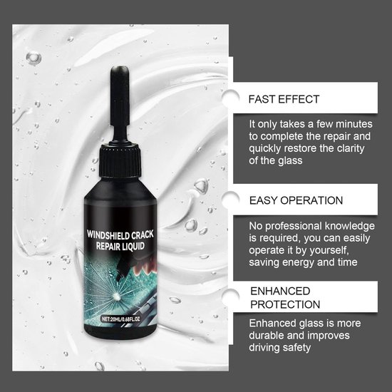 Ruit Reparatie Kit - Glas Herstel - Ster Schade Verhelpen - Verbeterde Harsformule - 20 ml - Transparant — afbeelding 3