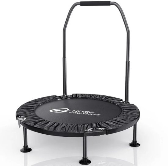 Mosh Stories Fitness Trampoline - 40 inch – Opvouwbare Mini Rebounder - Met Verstelbaar Handvat - Springtrainer - Thuis Fitness