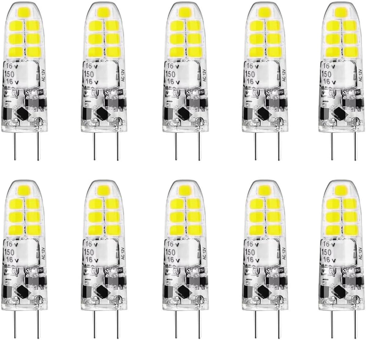 LED Lampen G4 - Energiezuinige Bollen - Sfeerverlichting Creëren - 30W Halogeen Vervanging - 10 Stuks - Koel Wit