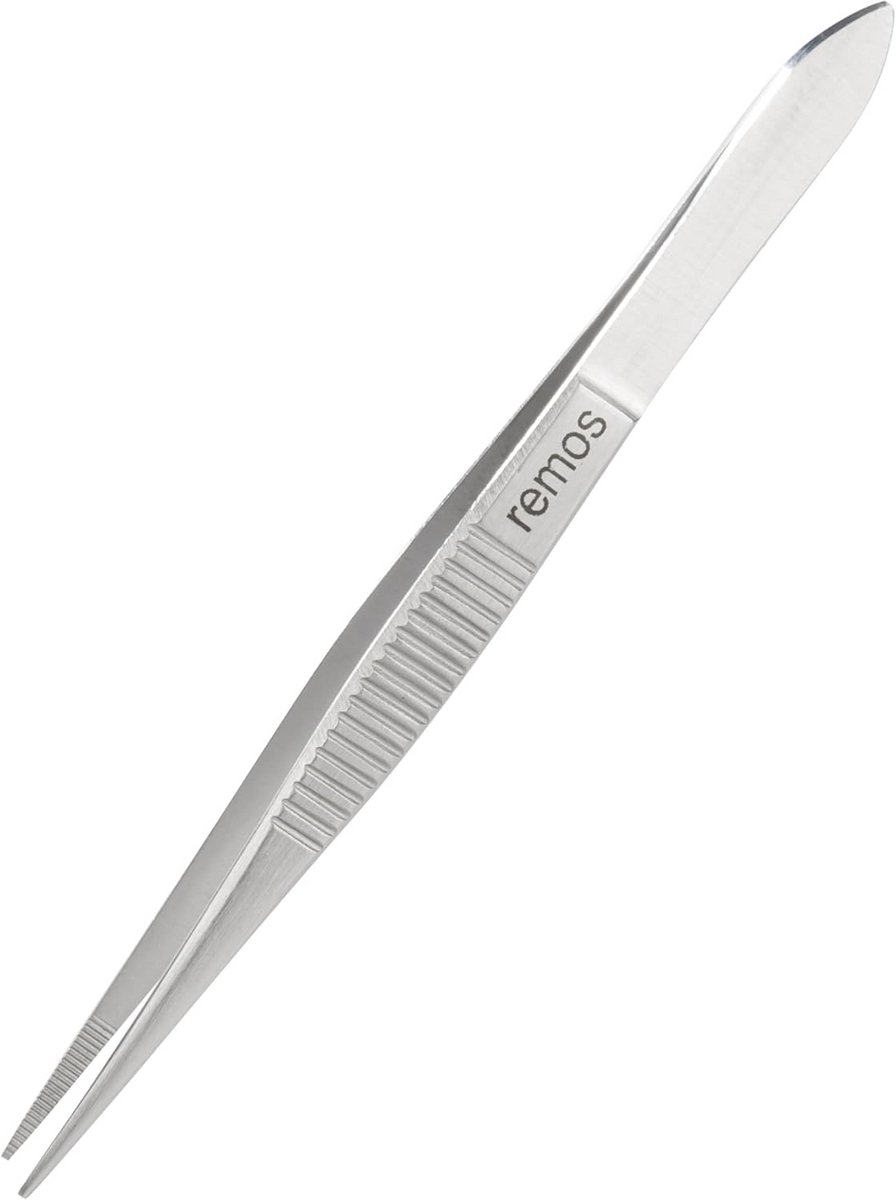 Pincet Roestvrij Staal - Splinter Pincet - Precisie Werk - Gekartelde Punt - 8 cm - Zilver
