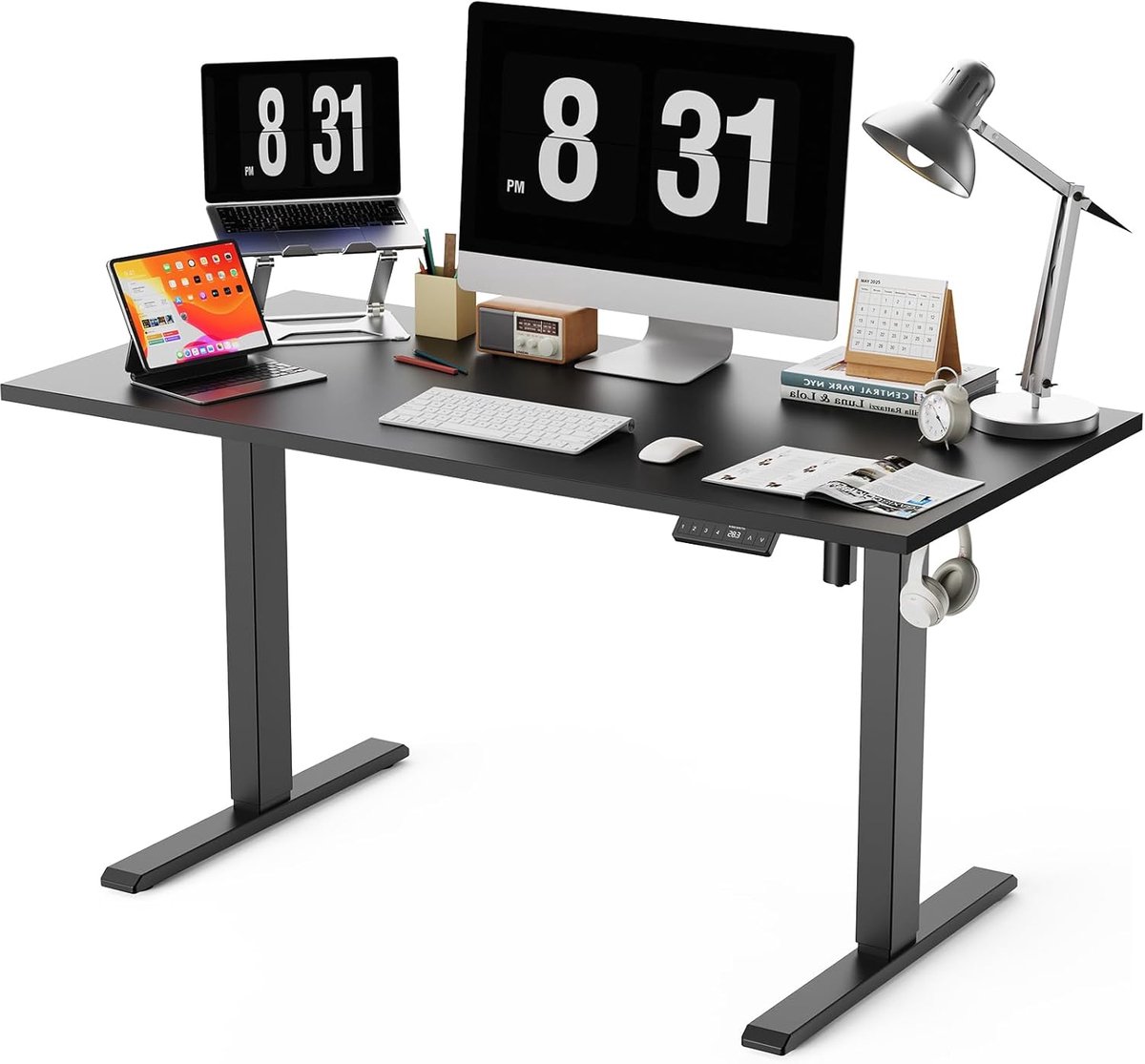 Elektrisch Bureau - Zit-sta bureau - Comfortabel Werken - 4 Hoogtegeheugens - 140x70cm - Zwart