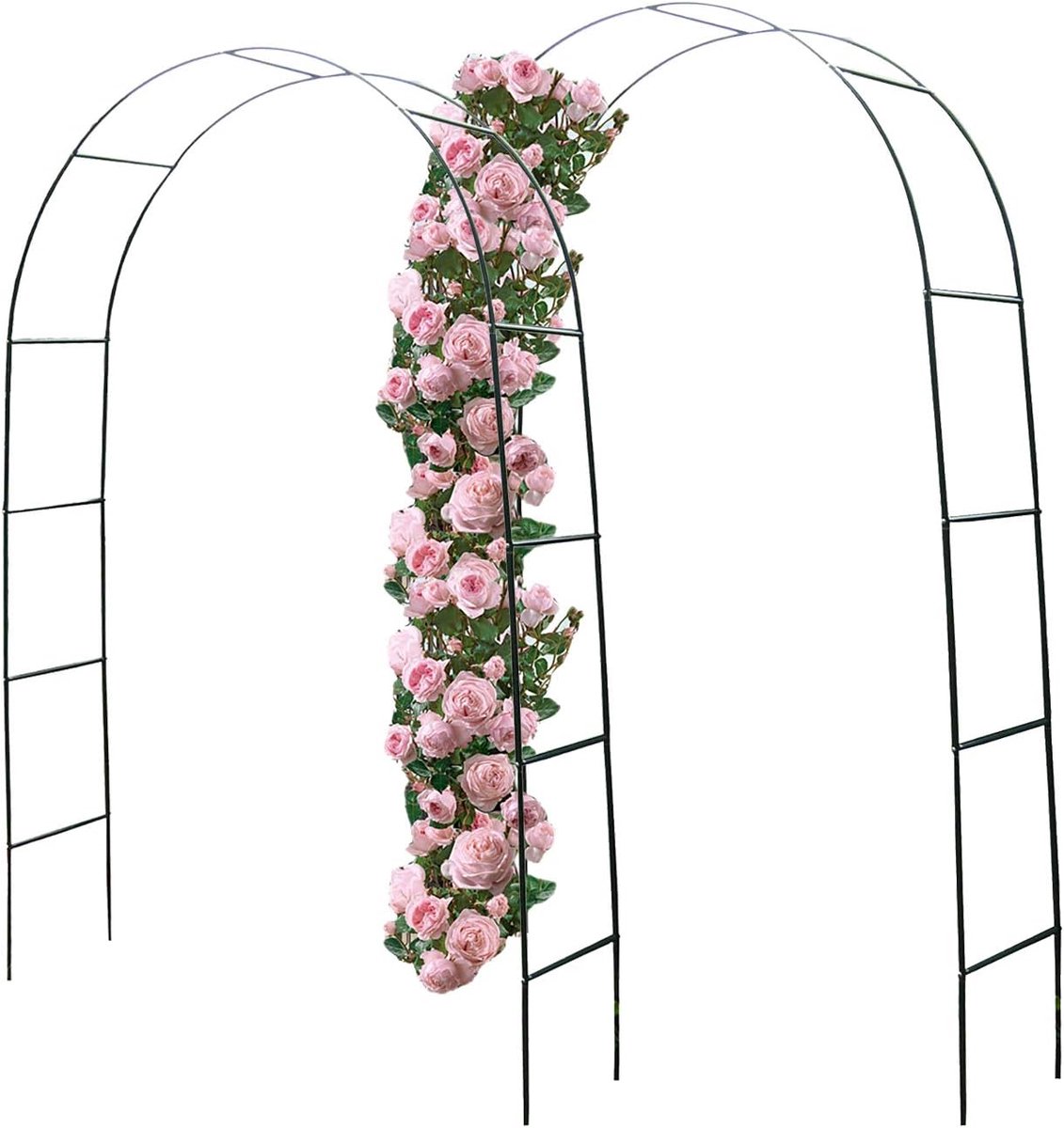 Rozenboog Set - Klimplant Steun - Tuin Decoratie - Weerbestendig Metaal - 240 x 140 cm - Groen