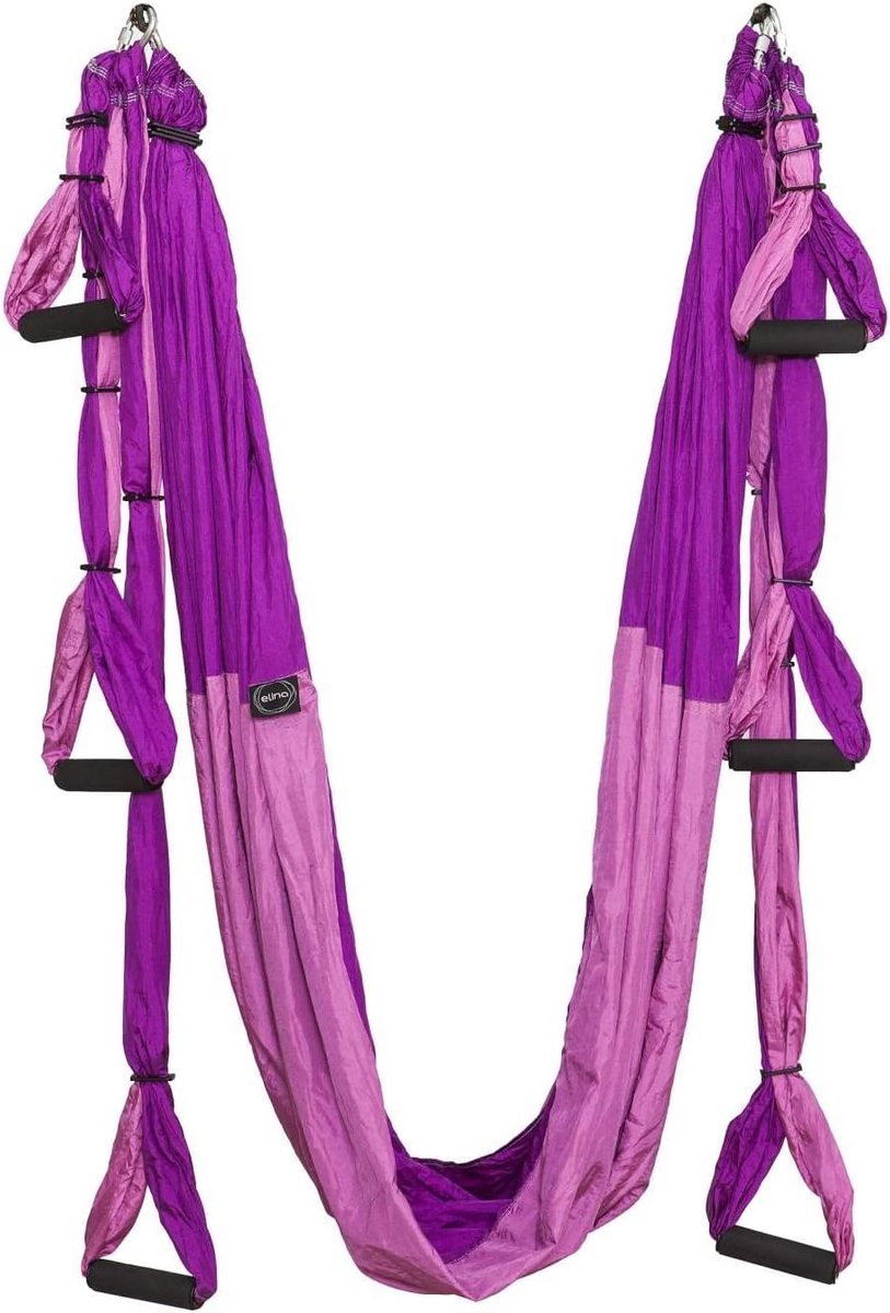 Yoga Hangmat - Luchtyoga Swing - Ontspanning Thuis - Sterk Nylon Materiaal - 250 x 145 cm - Roze