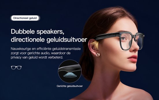 Slimme Bril met Camera – Smart Glasses met App, Vertaling & Muziek - 3 Lenzen – Spy Camera Bril – Ultra Lichtgewicht — afbeelding 3