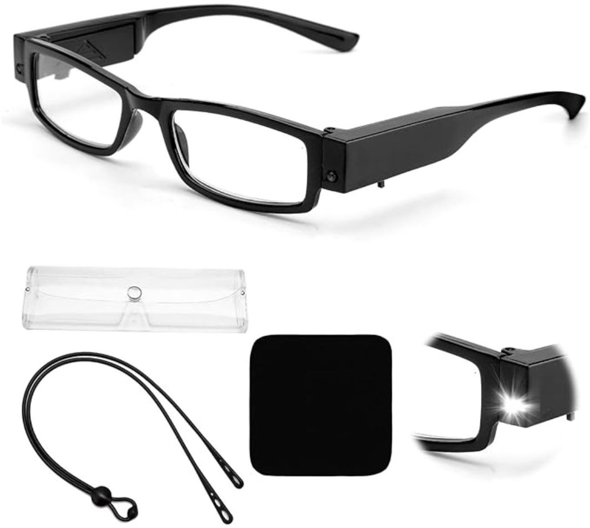 CLVP® Loepbril voor Volwassenen - Vergrootglas Bril - Vergrootspiegel met Verlichting