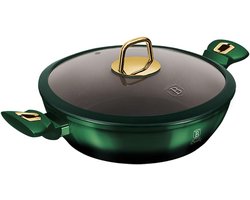 Steelpan met deksel - Kookpan - Culinaire creaties - 3-laags titanium coating - 28 cm - Emerald…