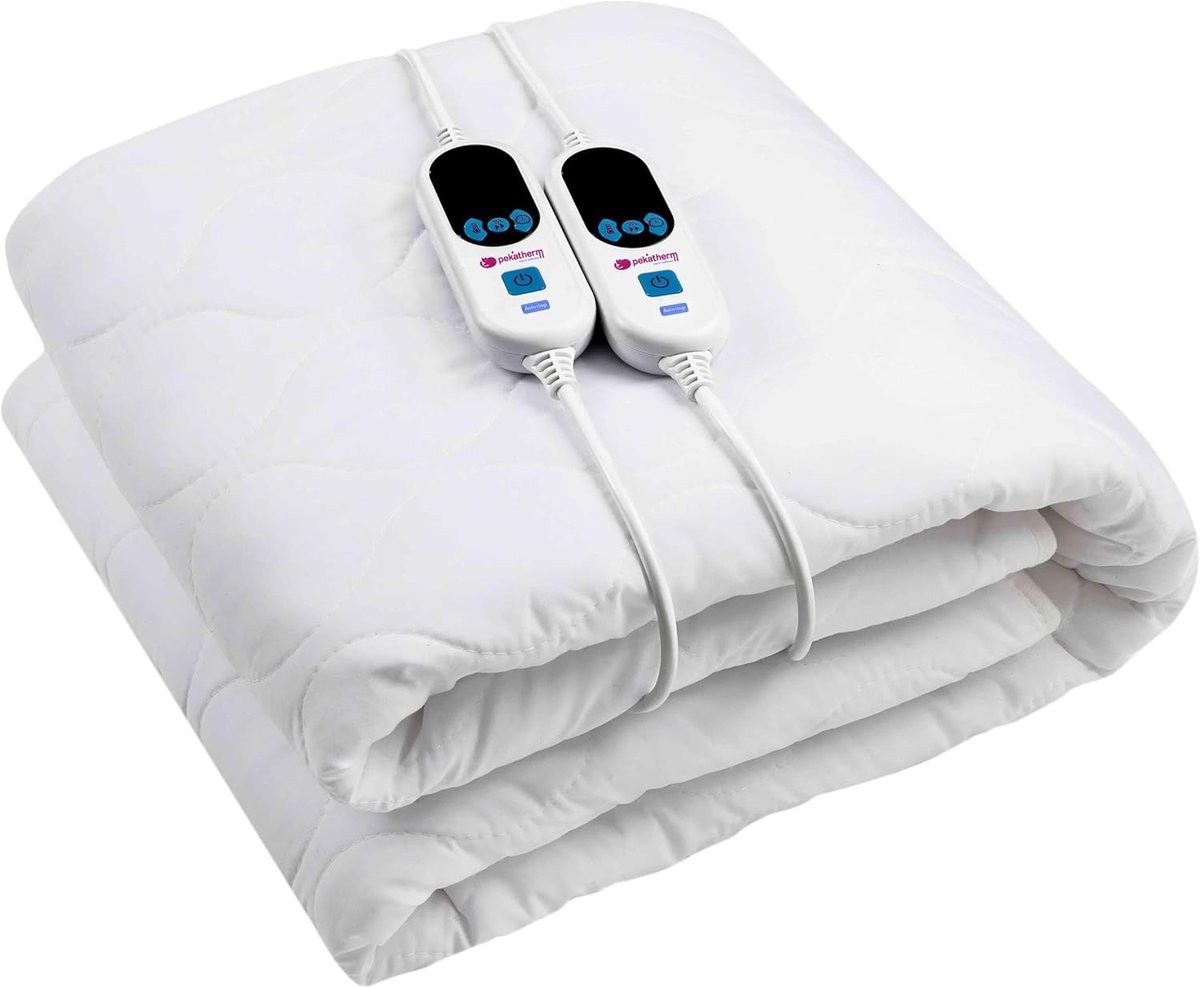 Verwarmde Matras topper - Elektrische onderdeken - Warme nachten - Snel verwarmend - 150x160 cm - Wit