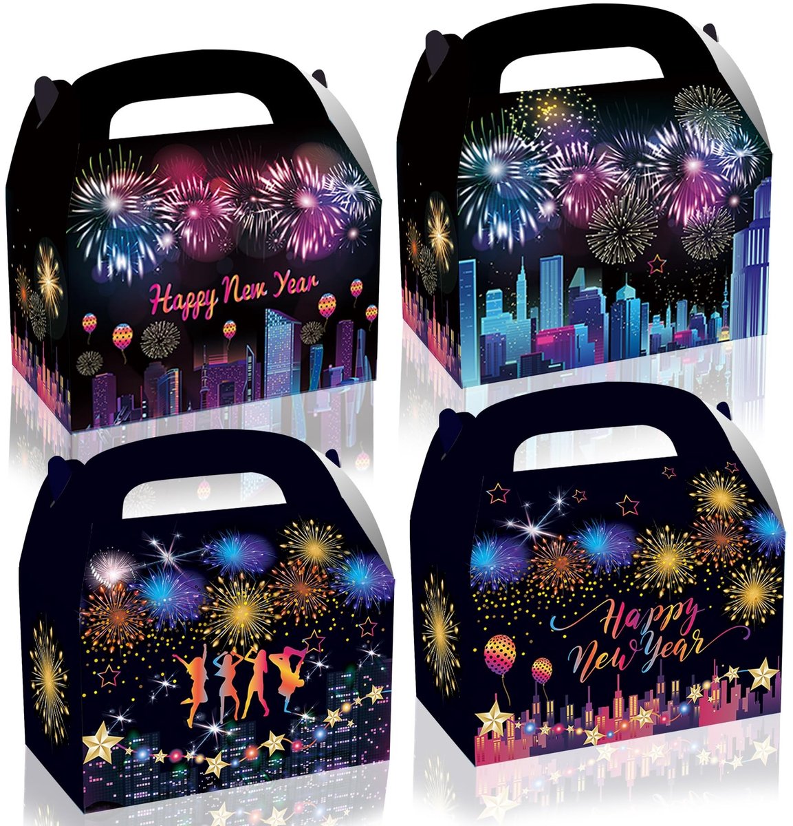 Dailygoods- Geschenkdozen met deksel - Cadeaudozen - Papieren dozen - Snoepdozen - Koekjesdozen - Set van 12 stuks