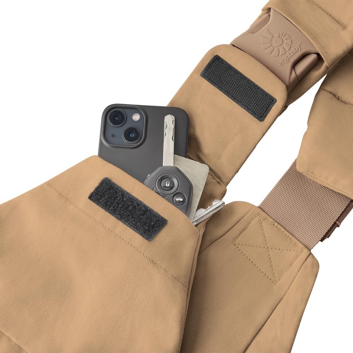 Baby Draagzak - Draagdoek Baby - Spontaan Dragen - Ergonomische Heupondersteuning - 6-20 kg - Camel – foto 5