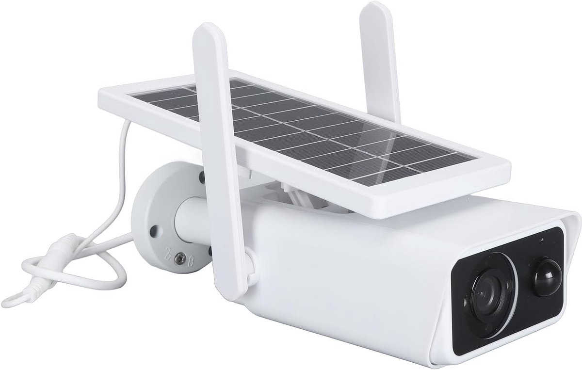 Beveiligingscamera Zonne-energie - Buiten Camera - Huis Beveiliging - 4MP Hoge Pixel - IP66 Waterdicht - Wit