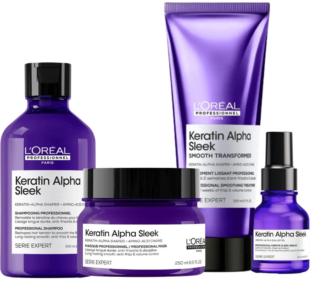 L'Oréal Professionnel - Keratin Alpha Sleek Complete Set - 300+250+200+50ml