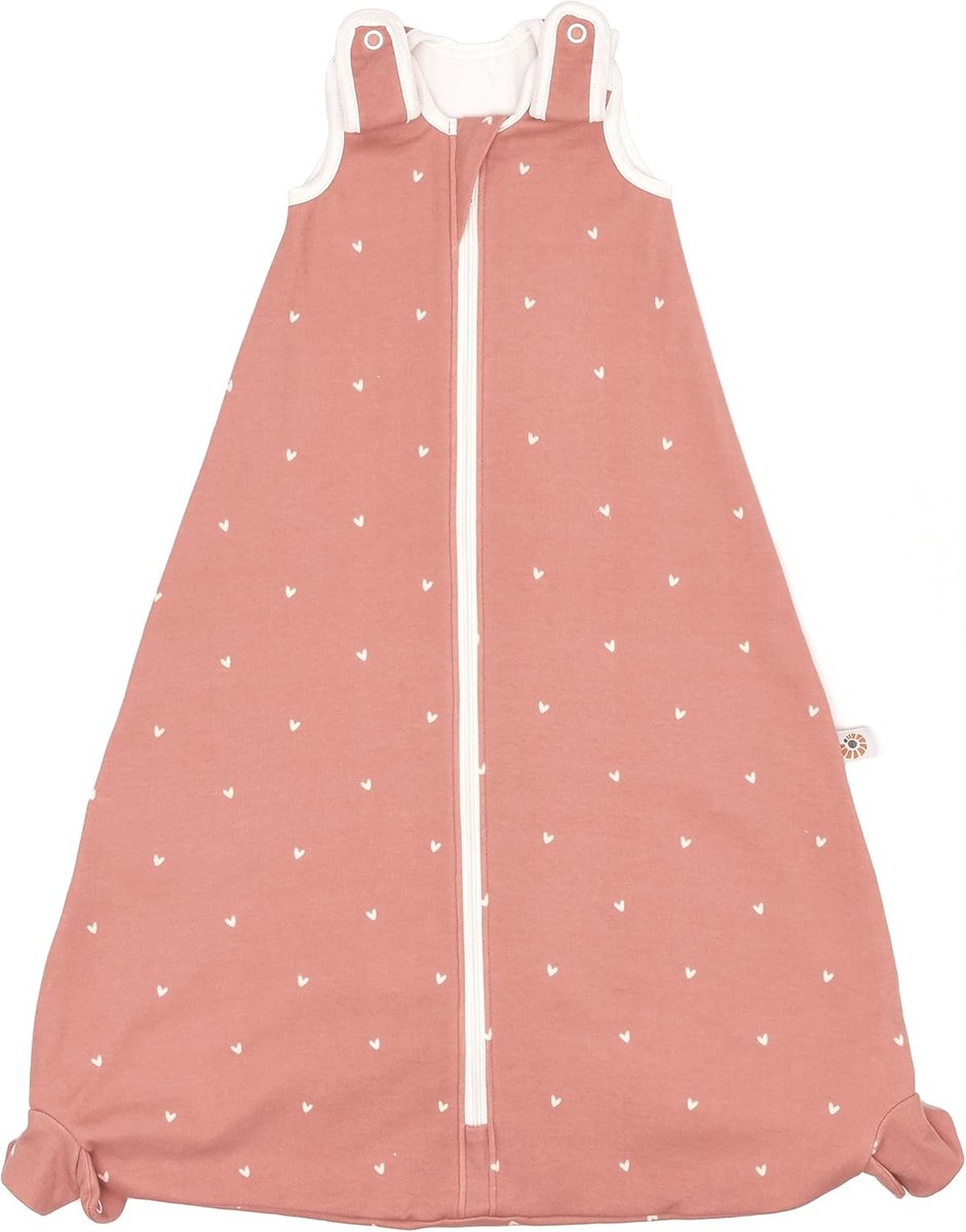Babyslaapzak met voetjes - Trappelzak voor baby - Veilig slapen - Verstelbaar en met riemgleuf - 18-36 maanden - Rose Hearts