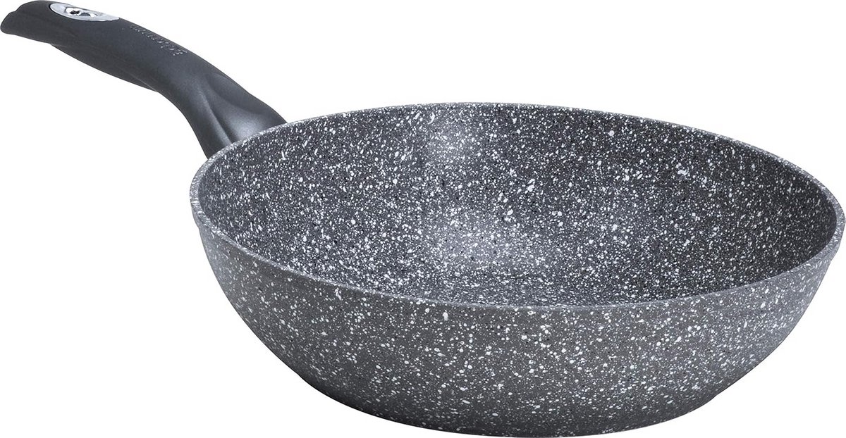 Koekenpan - Koekenpan met anti-aanbaklaag - Gezond Koken - Full Induction Bodem - 28 cm - Zwart