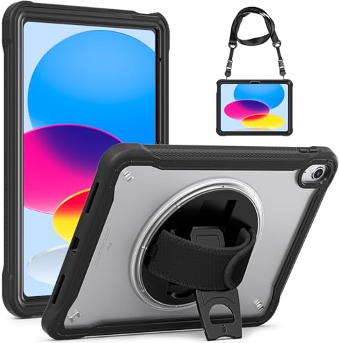 iPad Beschermhoes - Tablet Cover - Veilig Transport - 360° Draaibaar - 10.9 inch - Zwart