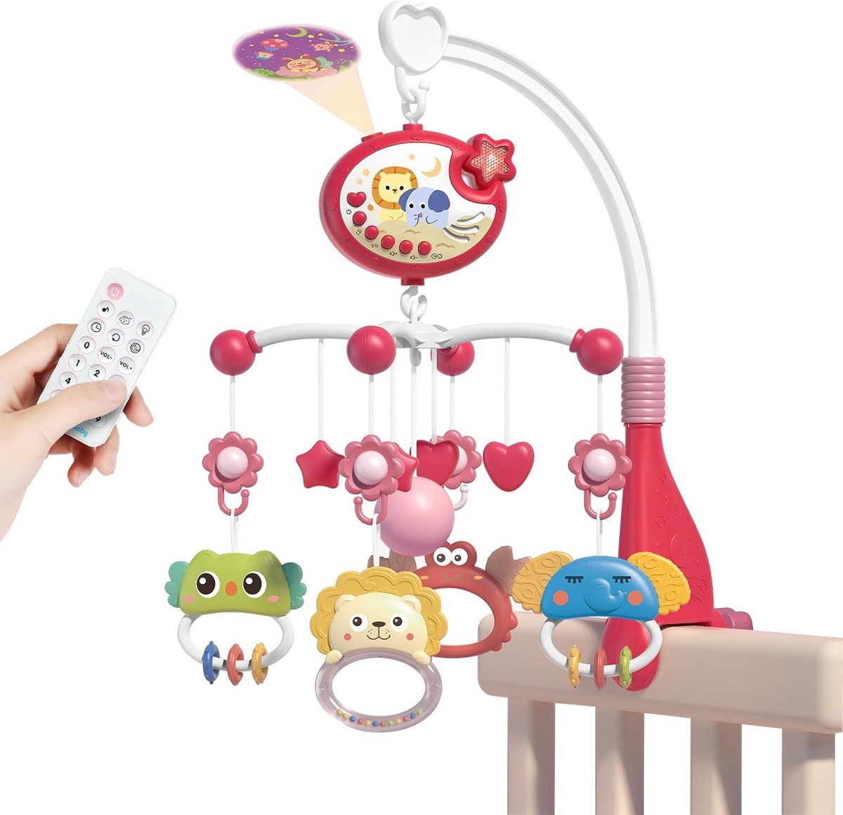 Babybed Mobiel - Muziekmobiel Kinderbed - Baby Slaap Assistentie - Sterrenprojectie en Muziek - 32 x 22 x 5 cm