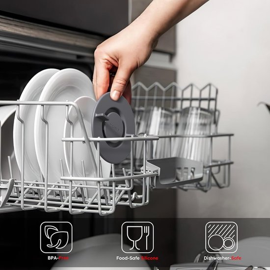 Spatbescherming Keukenmachine - Accessoire Mengkom - Koken en Mixen - Hittebestendig Siliconen - Compact Ontwerp - Grijs — afbeelding 3