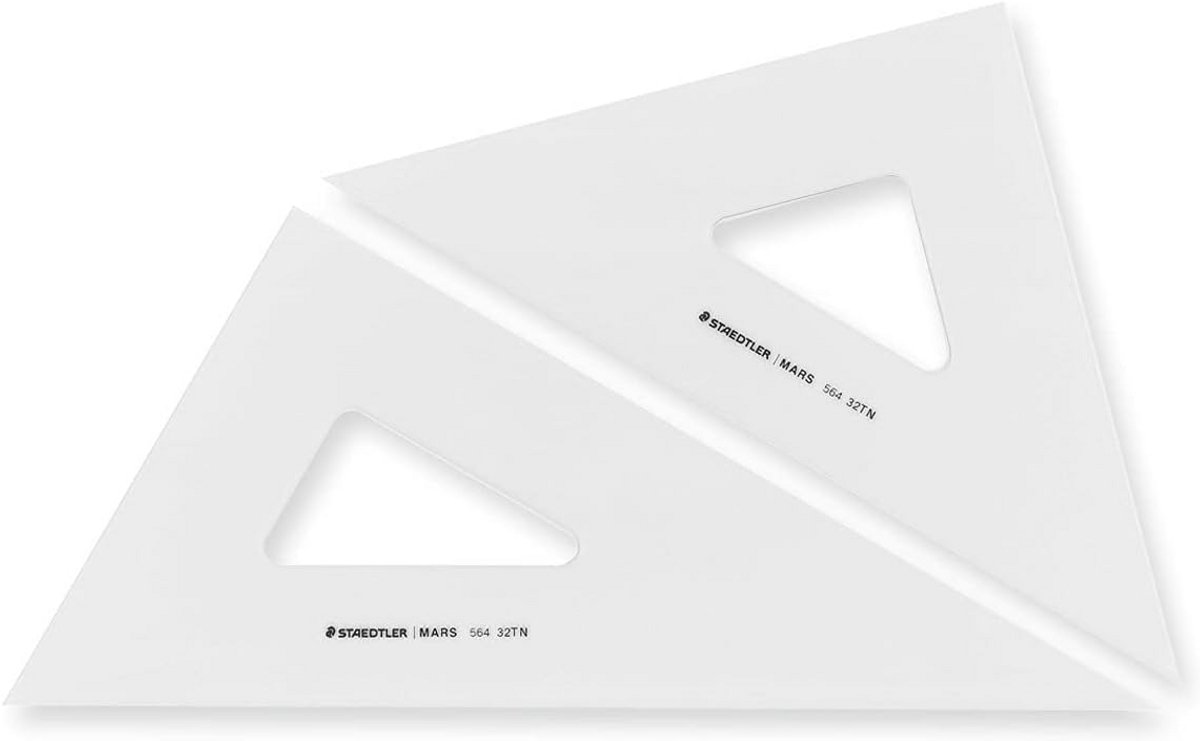 Geometrische Driehoek - Tekendriehoek - Tekenen en Meten - Met Inktonderbreking - 32cm - Transparant