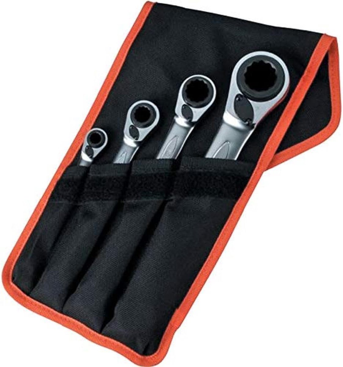 Ratelsleutelset - Combinatiesleutels - Moeren Draaien - Vier Maten Per Sleutel - 8-27 mm - Multicolor