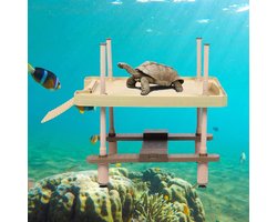 Dailygoods- Aquarium Drijvend Eiland - Schildpad Terras - Klimladder - Geschikt voor 11-40 cm - Amfibie Decoratie - Professionele Oplossingen - Schildpadplatform