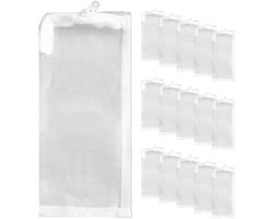 Dailygoods- Filter Mesh Tas 15 Stuks - Fijne Gaas Rits Zak - Geschikt Voor Badkuip - Vijver - Aquarium - Duurzaam Nylon 8*20Cm - Filterzak