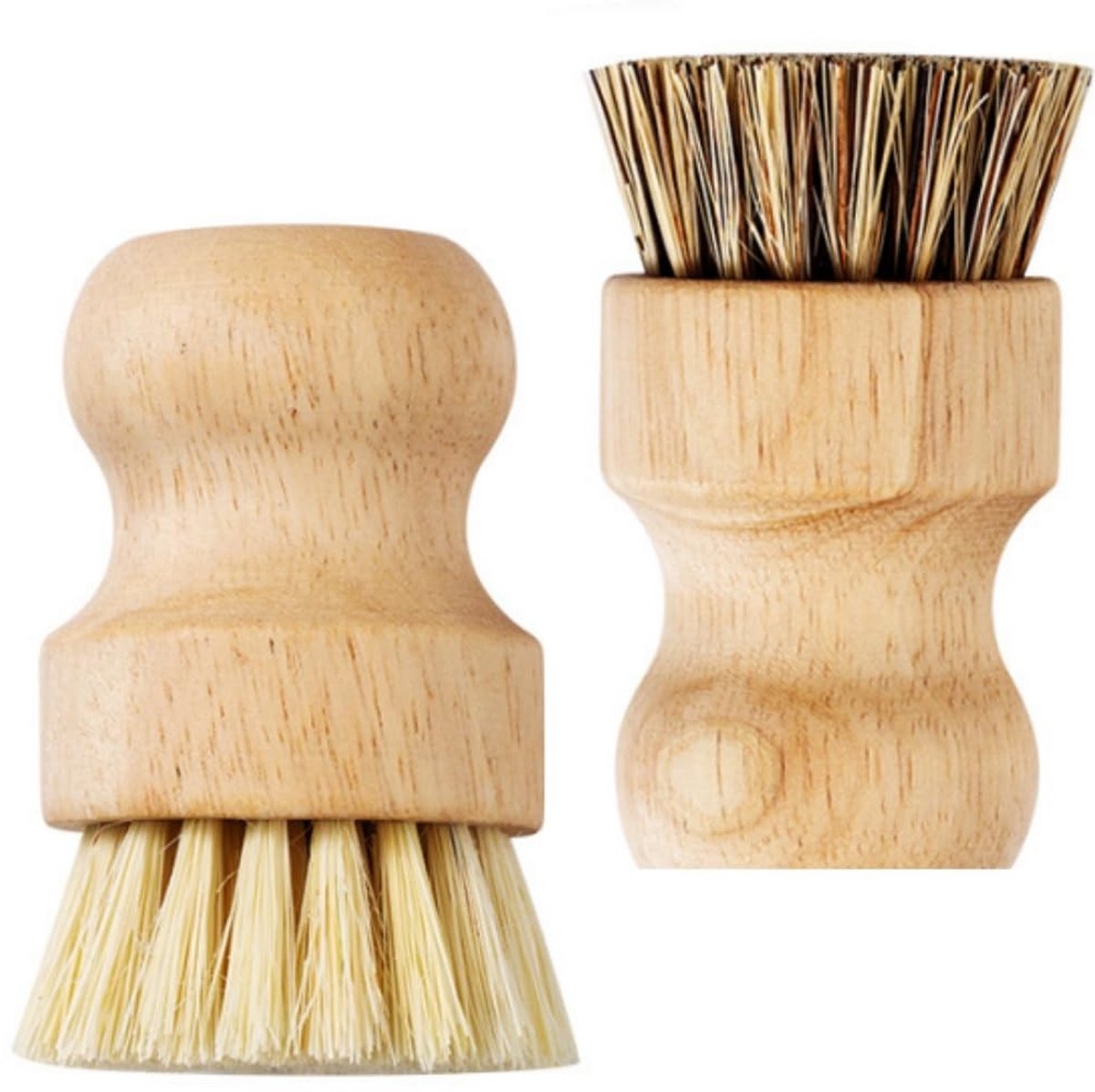 Dailygoods- Paddenstoelborstel - 2 Stuks - Keukenborstel - Groenteborstel - Champignonborstel - Natuurlijke Hout - Zachte Borstelharen