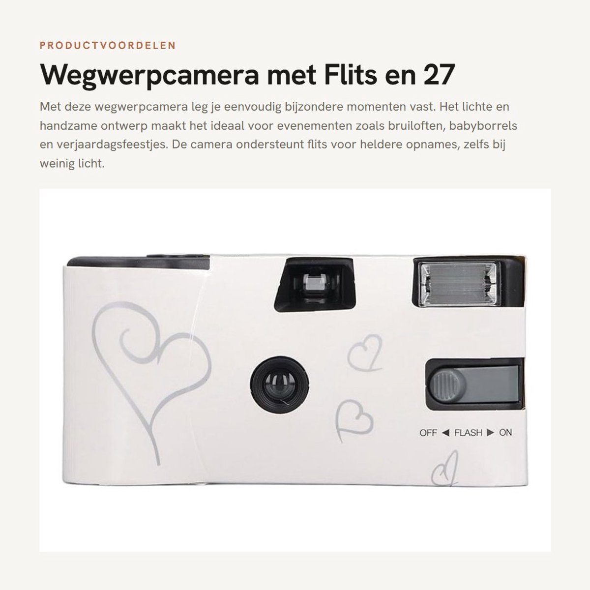 Dailygoods - Wegwerpcamera met Flits en 27 Opnamen