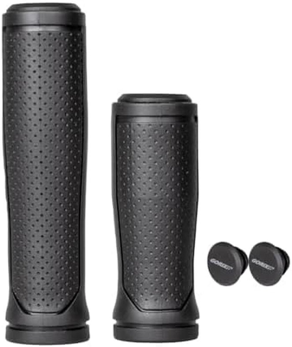 Fiets Handvatten - Stuur Grips - Comfortabel Fietsen - Asymmetrisch Ontwerp - 90/125 mm - Zwart